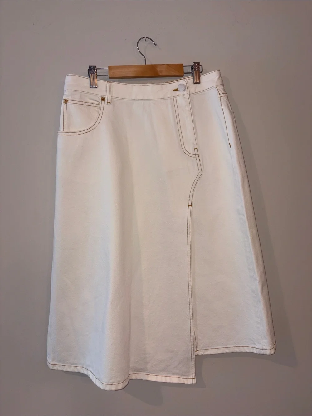 Tory Burch NWOT White Denim A-Line Skirt